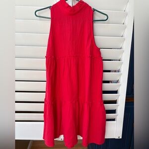 Pomander Place Vibrant Red Ruffled Dress